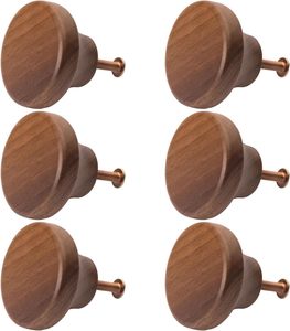 Poignée de porte de cuisine en bois naturel, bouton sphérique pour boîte - Product Image 4