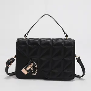 Chine usine chaîne carré pu luxe fille femmes dame diamant treillis pochette femme sac de luxe femme sac pour femme sacs à main