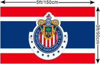Bandera de Chivas Guadalajara de 3x5 Pies, Producto de la Categoría Bancos y Soportes de Fútbol Soccer de México