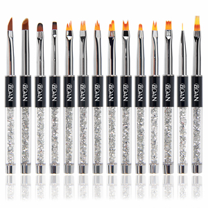 BQAN-mango de Metal para manicura, brocha de Gel con logotipo personalizado, doble extremo, para <span class=keywords><strong>arte</strong></span> de uñas, espátula, herramienta de pinceles de polietileno para pintura de uñas - Product Image 2