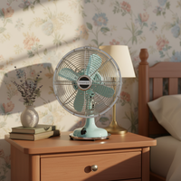 Ventilateur de bureau sur pied en métal bronze antique de 300 mm, moteur électrique AC, commande mécanique, refroidissement par air pour utilisation en extérieur, camping-car, hôtel
