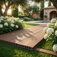 Planches de terrasse en WPC creuses de qualité commerciale pour l'extérieur