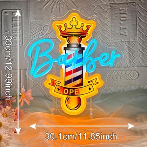 Lumière d'ambiance LED néon pour salon de coiffure, luminaire suspendu intérieur, lumière décorative pour entrée de salon, lumière indicatrice, impression sérigraphique UV, 5V 12V - Product Image 5