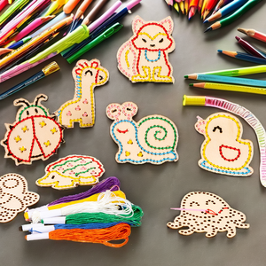 Produits de dropshipping pour vendeurs Shopify : Jouets éducatifs Montessori en bois pour enfants, jeu de puzzle de broderie à enfilage de cordes DIY - Product Image 2