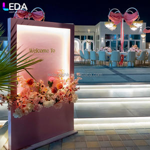 LEDA pink Acrylic Flower Box Wedding Welcome Sign Wedding Decoration <b>Stand</b> for Event Decor - Product Image 2