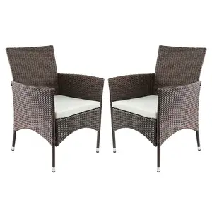 Muebles de exterior PE Rattan Backyard Modern 3-Piece Lujoso Garden Rattan Patio Set