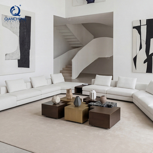 Mesa de Centro Modular de Lujo, Estilo Italiano, con Diseño de Rompecabezas, para Sala de Estar Moderna, en Mármol y Metal - Product Image 3