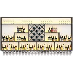 Étagère à <span class=keywords><strong>vin</strong></span> murale de style industriel en métal avec étagères de rangement pour restaurant - Product Image 5