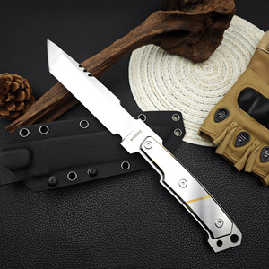 Couteau de survie portable en acier inoxydable de haute qualité avec manche en acier inoxydable, personnalisable OEM, pour camping et activités de plein air, DIY - Product Image 5