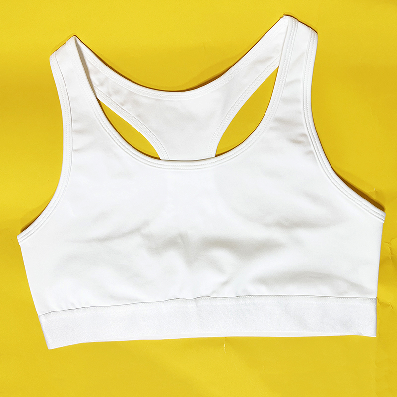 Custom Women High Support Breathable Eco-Friendly Blank White Polyester Cotton Fitness Sport Bra For Heat-Transfer Sublimation