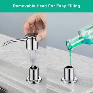 ที่จ่ายสบู่ล้างจานแบบติดตั้งบนเคาน์เตอร์ทรงสี่เหลี่ยม ผลิตจากโครเมียม - Product Image 2