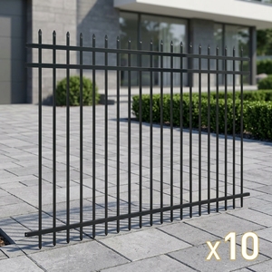 Puertas de Acero Galvanizado en Caliente de 6 Pies para Viviendas, Diseños de Cercas de Tubo Cuadrado, Paneles de Cerca de Hierro en Venta - Product Image 1