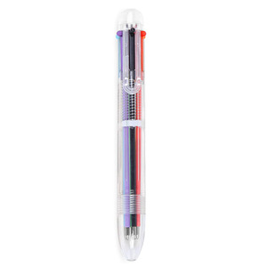 Stylo à bille transparent mignon de dessin animé 6 couleurs en gros, stylo rétractable multicolore créatif pour étudiants, personnalisé, en stock - Product Image 5