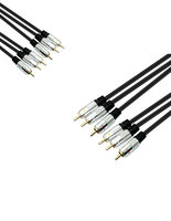 Câble RCA Stéréo Plaqué Or 24K en PVC, Connecteurs 3RCA Mâle-Mâle, Blindage Tressé pour Audio et Vidéo Automobile - Vente Flash