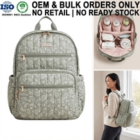 Sac à dos à langer matelassé Paisley personnalisé OEM du fabricant, sac à dos imperméable pour maman, sac de voyage pour bébé