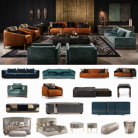 Meubles de luxe italiens, solution clé en main, meubles sur mesure pour projets de villas, salon moderne complet, canapés