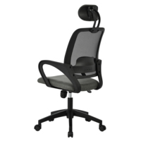 Chaise de bureau ergonomique moderne en maille, dossier en maille haute élasticité, mousse PU, hauteur réglable, base pivotante en PP, appui-tête réglable