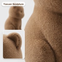 Sculpture Animatronique Électrique Moderne de Chat Moelleux en Résine de Fibre de Verre, Style Européen, pour Centre Commercial