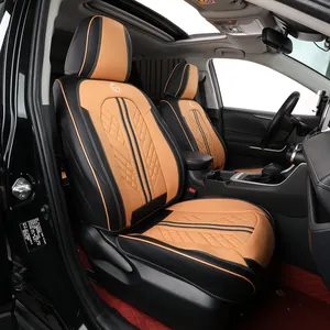 EKR Universal Airbag Compatible High Quality Leather Black 5 Seats Fit Full Set Custom Car Seat Covers