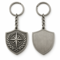 Porte-clés personnalisé avec emblème géométrique en forme de boussole, logo personnalisable, cadeau promotionnel d'entreprise, fournisseur en gros, fabricant de porte-clés