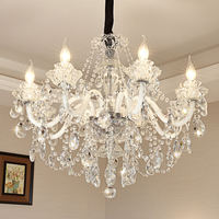 Lustre de Luxe Européen en Cristal pour Salon Salle à Manger Hôtel Chambre Villa Lumière Suspendue Contemporaine