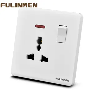 25 Years Professional Manufacture FULINMEN Hot Selling PC Panel Electric Universal MF 3 Pin Wall Switch And Socket