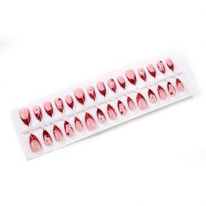 Uñas Postizas de Verano <span class=keywords><strong>con</strong></span> Diseño de Rosa Roja en 3D, Degradado, <span class=keywords><strong>con</strong></span> Puntos de LADYBIRD y <span class=keywords><strong>Manicura</strong></span> <span class=keywords><strong>Francesa</strong></span> - Product Image 5