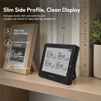 Kylendar Mini Horloge de Bureau Intelligente à Écran E-Paper 4,2 pouces, Affichage de la Date et de la Météo, Décoration d'Intérieur pour Chambre, Étagère, Entrée, Bureau