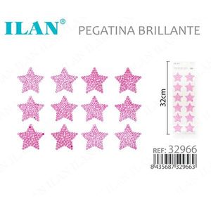 Pegatina de Estrella Brillante ILAN de 32 mm, Adorno de Diamantes de Imitación Rosa - Product Image 3