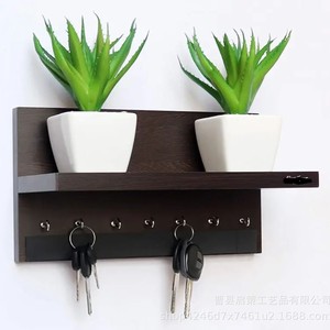 Wall Mounted Key Rack With <b>Shelf</b> And <b>Hooks</b> For Entryway Storage Organizers - Product Image 2