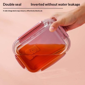 Boîte à lunch <span class=keywords><strong>en</strong></span> <span class=keywords><strong>verre</strong></span> Bento ÉCO-FRIENDLY, récipient de stockage <span class=keywords><strong>en</strong></span> <span class=keywords><strong>verre</strong></span> pour la cuisine, couvercles verrouillables, design minimaliste, compatible micro-ondes et lave-vaisselle - Product Image 3
