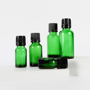 Custom Green Glass Essential Oil <b>Bottle</b> 5ml 15ml 30ml 50ml 100ml With Glass <b>Dropper</b> For Perfume Serum Skincare - Product Image 2