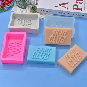 Usine Offre Spéciale Rectangle Savon Moules Fight Club Forme Silicone Moule En Gros Fondant Gâteau Bougie Silicone Moule