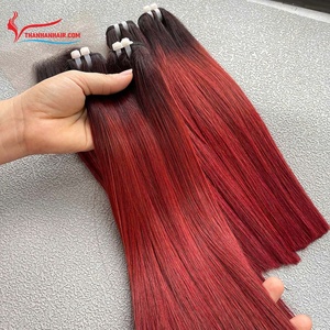 Paquet de trame droite d'os de couleur ombrée extensions de cheveux humains remy vietnam crus - Product Image 3