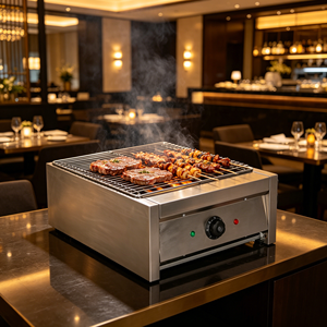 Equipo de Barbacoa Eléctrico para Cocina Comercial, Asador de Acero Inoxidable de 4KW para Mostrador, Parrilla de Grado Comercial - Product Image 1