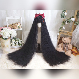 Peluca Dorada de Anime de 44 Pulgadas, Ultra Larga, con Diseño de Red de Rosas, Fibra Sintética Resistente al Calor, Perfecta para Conveniones, Halloween, Negra - Product Image 4