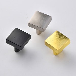 Square Zinc Alloy Drawer Handle <b>Black</b> Gold Silver European Style Durable <b>Knob</b> 232 - Product Image 1