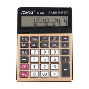 Calculatrice de bureau Joinus Js2026 à 12 chiffres avec fonction vocale, pour usage financier et bureautique, en ABS noir et alliage d'aluminium - Product Image 2