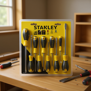 Juego de Destornilladores Stanley de 10 Piezas, Kit de Herramientas Esenciales para Reparaciones del Hogar - Product Image 3