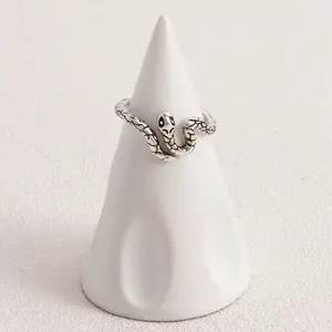 C & H时尚银镀金私人标签不锈钢戒指可调戒指女性时尚