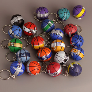 Venta al por mayor 3D equipo de baloncesto llavero personalizado fanáticos de los <span class=keywords><strong>deportes</strong></span> recuerdo regalos promocionales Mini baloncesto modelo llaveros - Product Image 6