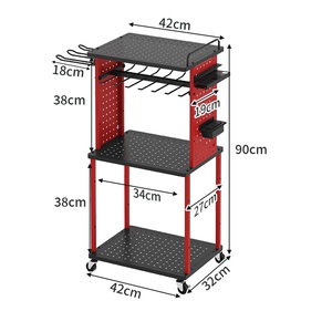 Công cụ giỏ hàng với trở lại Hội Đồng Quản trị kim loại công cụ tủ với xử lý và bánh xe công cụ lưu trữ tủ - Product Image 4