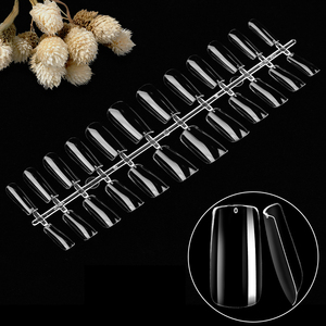 Clear Artificial <b>Nail</b> Tips Full Half Cover Dual Use Salon Practice Fingernails Wholesale - Product Image 3
