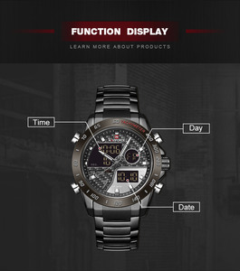NAVIFORCE 9171 Montres de luxe pour hommes fabriquées en Chine, montres numériques sportives avec bracelet en acier inoxydable - Product Image 4