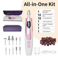 Lime à ongles électrique rechargeable portable pour manucure à domicile, machine à ongles DIY, étiquette privée OEM acceptée