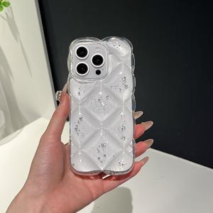 Funda con diseño de rejilla transparente con purpurina estilo hada, adecuada para iPhone 17 Pro Max, para Apple 16, de silicona suave 14/15 - Product Image 2