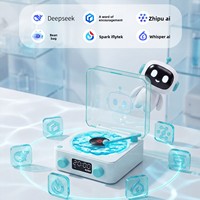 Haut-parleur intelligent IA KW03 5W avec batterie / Wi-Fi, lumière d'ambiance LED RGB, bruit blanc, horloge IA, commande vocale pour la maison et la chambre
