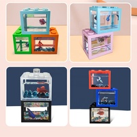 Aquarium portable décoration, Mini aquarium, animaux 100% en plastique