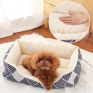 Lit carré pour chien en fausse fourrure, chaud, toutes saisons, pour chiens de petite et moyenne taille - Product Image 2