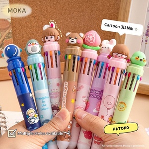 Bolígrafo de Plástico de Diez Colores con Diseño de Dibujos Animados, Venta al por Mayor para Comercio Exterior, Ideal para Estudiantes y Uso Portátil - Product Image 6